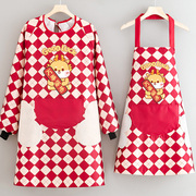 新年围裙家用厨房定制围腰做饭防水防油耐脏罩衣工作服女
