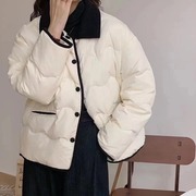 国内一线代工2023年冬季女士时尚短款羽绒服女装韩版白鸭绒服