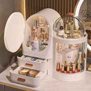 化妆品收纳盒高级感抽屉梳妆台带led镜子一体箱桌面护肤品置物架