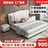 实木床现代简约意式1.8米主卧双人床软包真皮床1.5米极简轻奢婚床