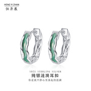 原创设计S925纯银耳扣女冷淡风肌理耳饰小众时尚百搭网红款轻奢
