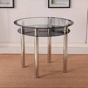 钢化玻璃餐桌椅组合家用双层玻璃桌子会客接待圆形桌2人吃饭园桌