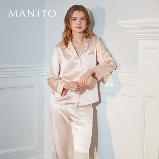 MANITO/曼尼陀Authentic真丝睡衣套装舒适桑蚕丝家居服早春高级