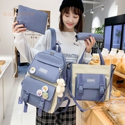 书包女小学生中学生大容量双肩，包2022韩版森系小清新时尚书包背包