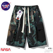 NASA联名男士运动短裤2024夏季薄款沙滩中裤迷彩情侣五分裤子