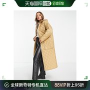 香港直邮潮奢 ASOS 女士设计长款绗缝驼色大衣