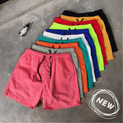 Men's Sport Cotton shorts casual pants man 男休闲荧光绿短裤