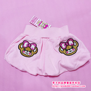 earthmagicem儿童女，童装卡通刺绣小熊，纯棉粉色休闲裤裙子