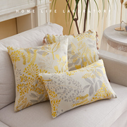 美式田园客厅沙发抱枕靠背，垫黄色枕芯靠枕套，罩枕头欧式靠垫样板间