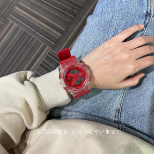 日本 新年限定扭蛋红色G-shock 卡西欧Casio本命年防水运动手表