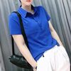 欧洲站时尚韩版夏季polo领纯棉，t恤女宽松显瘦洋气短袖网红衫