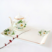 欧式茶具陶瓷茶盘茶托，英式下午茶茶盘托盘带脚咖啡具置物盘