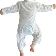 婴儿夏季连体衣新生儿，长袖长裤睡衣宝宝凉快网眼，爬服薄款开档