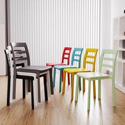 塑新料椅子加家0用餐桌，歺餐椅222kys105餐款网红创厚意可叠放书桌