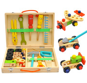 儿童修理工具箱玩具宝宝拧螺丝，螺母组合积木，男孩早教益智拆装套装