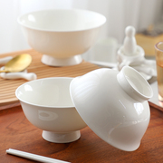 纯白骨瓷碗家用米饭碗小汤碗，大号面碗陶瓷，餐具套装吃饭碗大碗