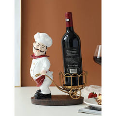 创意可爱厨师红酒架装饰摆件简约欧式客厅餐桌葡萄酒架工艺品摆设
