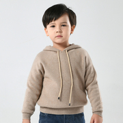 儿童羊绒衫男女童毛衣宝宝针织纯色韩版带帽套头毛线亲子外套
