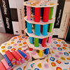 三合一儿童堆塔层层叠叠高桌游益智玩具，木制创意54粒叠叠乐积木