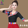 藏族舞蹈服上衣 广场舞服装 藏服演出打底衫舞台表演跳舞服