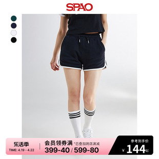 SPAO韩国同款2024年春夏女士休闲松紧腰短裤运动裤SPMTE25G51