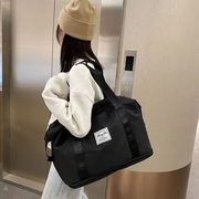 大容量防水短途旅行包女手提行李袋，衣物包健身(包健身)干湿，分离纯色收纳包
