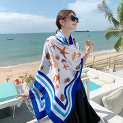 夏季海边防晒纱巾拍照旅游度假沙滩巾百搭围巾女披肩，大披风薄款