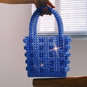 满天星手提包手工串珠diy材料包自制(包自制)透明水晶窜珠子编织珍珠包包