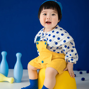 22展会潮拍蓝色黄色主题小童儿童孩子2岁3岁拍照影楼摄影服装道具