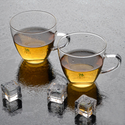 76台湾品牌耐热玻璃小杯茶具办公家用茶杯有把带无色品茗杯花茶杯