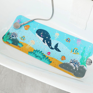 100*40cm浴缸垫卡通图案浴室防滑垫脚垫防摔跤地垫来图喷印