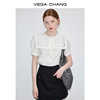 vegachang白色衬衫，女2024年夏季法式小众，高级感方领刺绣上衣