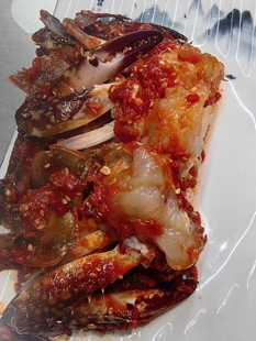 丹东韩式辣酱蟹，大蟹块即食海鲜生腌蟹，梭子蟹包sf