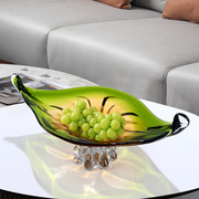 欧式轻奢水晶玻璃高脚果盘，客厅茶几家用水果盘高档2023零食盘