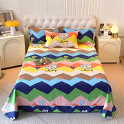 加厚纯棉磨毛床单单件全棉布被单1.5m1.8m米双人床圆角床单三件套
