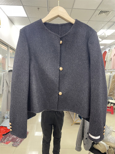 2024秋冬季韩系双面羊绒大衣女短款小个子高端毛呢子外套