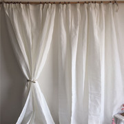  外贸窗帘成品麻布白色窗帘纯色客厅卧室简约现代可定制