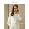 GDS澳洲品牌度假风白色衬衫长袖高级感2024春款镂空蕾丝上衣女夏