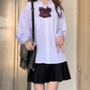 2024秋季日系学院风，宽松基础款白衬衫，女学生内搭叠穿衬衣上衣