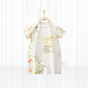 婴儿纯棉连体衣宝宝夏装哈衣新生儿短袖爬服0-1岁半幼儿空调服