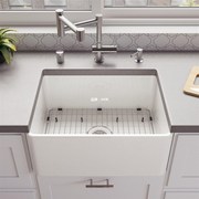 fireclay24n英寸平面，现代厨房水槽前置直边陶瓷，洗菜盆农舍美式水
