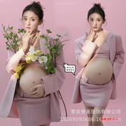 影楼孕妇照写真韩系杂志风形象照粉色西服甜美孕妈咪摄影服装