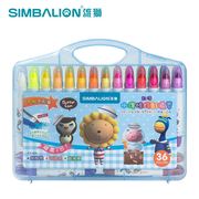 台湾雄狮36色可水洗水溶性炫彩棒24色儿童旋转画画水溶性画笔彩笔