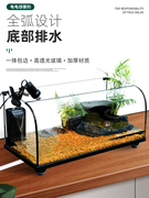 创意乌龟缸生态缸带晒台别墅造景水陆缸玻璃客厅大小型家用龟鱼缸