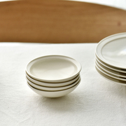 -桃園日常-融白子口系列，陶瓷餐具套装料皿蘸料调味碟豆皿