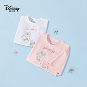 迪士尼刺绣t恤2024夏季女童短袖套头t恤中国风民族时尚百搭潮