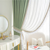 轻奢奶油风窗帘高档绒布北欧现代简约丝绒客厅，阳台卧室成品定制