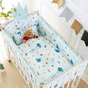 婴儿床上用品四件套宝宝床品套件软包布艺，床帏儿童床，围纯棉可拆洗