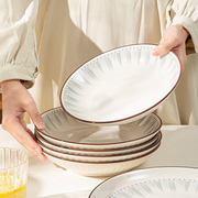 日式陶瓷盘子菜盘家用2023创意碗碟网红餐具高级感菜碟子深盘