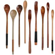 中式实木勺木质长柄搅拌勺咖啡勺蜂蜜搅拌棒有漆家用木勺调羹勺子